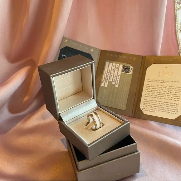 BVLGARI 18K AU750 ROSE GOLD WHITE CERAMIC  B. ZERO RING SIZE 50 UNISEX - Picture 2 of 9